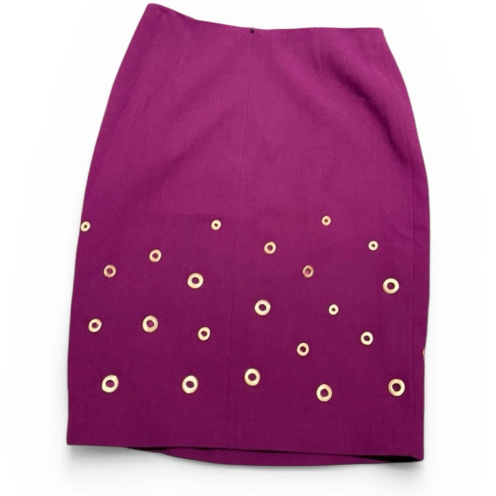 ESCADA perfect purple vintage 90s grommet skirt